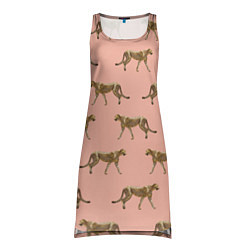 Туника женская Гепарды на розовом, цвет: 3D-принт