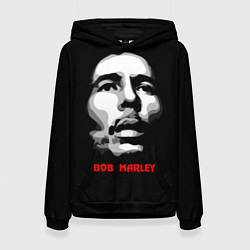 Толстовка-худи женская Bob Marley Face, цвет: 3D-черный