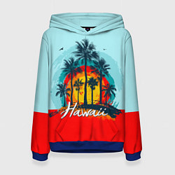 Толстовка-худи женская HAWAII 6, цвет: 3D-синий