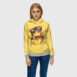 Толстовка-худи женская Pikachu, цвет: 3D-меланж — фото 2