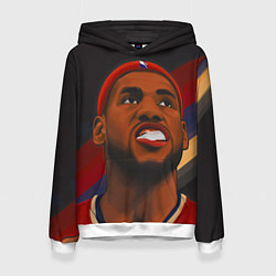 Толстовка-худи женская LeBron Smile, цвет: 3D-белый