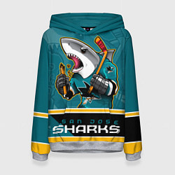 Толстовка-худи женская San Jose Sharks, цвет: 3D-меланж