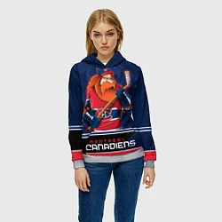 Толстовка-худи женская Montreal Canadiens, цвет: 3D-меланж — фото 2