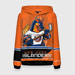 Толстовка-худи женская New York Islanders, цвет: 3D-черный