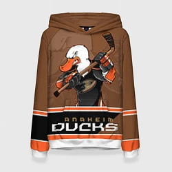 Толстовка-худи женская Anaheim Ducks, цвет: 3D-белый