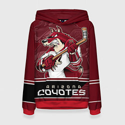Толстовка-худи женская Arizona Coyotes, цвет: 3D-красный