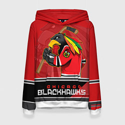 Толстовка-худи женская Chicago Blackhawks, цвет: 3D-белый