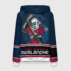 Толстовка-худи женская Colorado Avalanche, цвет: 3D-белый