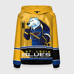 Толстовка-худи женская St. Louis Blues, цвет: 3D-черный