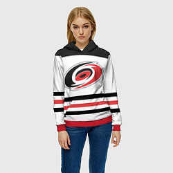 Толстовка-худи женская Carolina Hurricanes, цвет: 3D-красный — фото 2