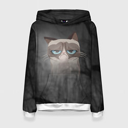 Толстовка-худи женская Grumpy Cat, цвет: 3D-белый