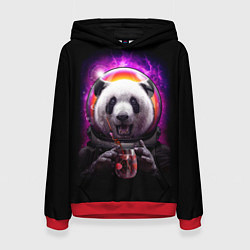 Толстовка-худи женская Panda Cosmonaut, цвет: 3D-красный