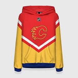 Толстовка-худи женская NHL: Calgary Flames, цвет: 3D-синий