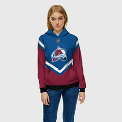 Толстовка-худи женская NHL: Colorado Avalanche, цвет: 3D-черный — фото 2