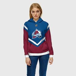 Толстовка-худи женская NHL: Colorado Avalanche, цвет: 3D-белый — фото 2