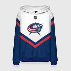 Толстовка-худи женская NHL: Columbus Blue Jackets, цвет: 3D-синий