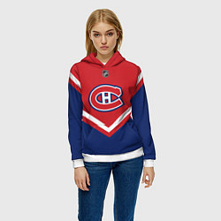 Толстовка-худи женская NHL: Montreal Canadiens, цвет: 3D-белый — фото 2