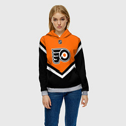 Толстовка-худи женская NHL: Philadelphia Flyers, цвет: 3D-меланж — фото 2