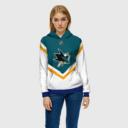 Толстовка-худи женская NHL: San Jose Sharks, цвет: 3D-синий — фото 2