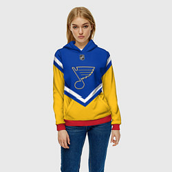 Толстовка-худи женская NHL: St. Louis Blues, цвет: 3D-красный — фото 2