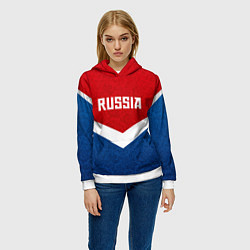 Толстовка-худи женская Russia Team, цвет: 3D-белый — фото 2