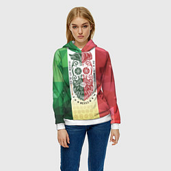 Толстовка-худи женская Мексика, цвет: 3D-белый — фото 2
