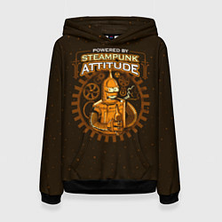 Толстовка-худи женская Steampunk Attitude, цвет: 3D-черный