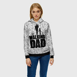 Толстовка-худи женская Walking Dad, цвет: 3D-черный — фото 2