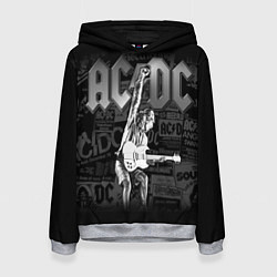 Толстовка-худи женская AC/DC: Rock You, цвет: 3D-меланж