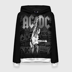 Толстовка-худи женская AC/DC: Rock You, цвет: 3D-белый
