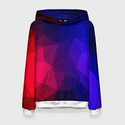 Толстовка-худи женская Red&Blue, цвет: 3D-белый