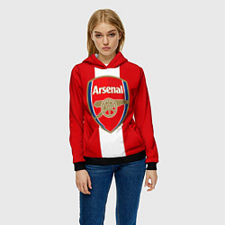 Толстовка-худи женская Arsenal FC: Red line, цвет: 3D-черный — фото 2