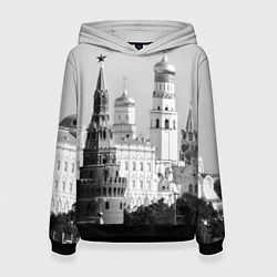 Толстовка-худи женская Москва: Кремль, цвет: 3D-черный