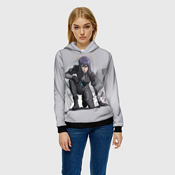 Толстовка-худи женская Ghost In The Shell 5, цвет: 3D-черный — фото 2