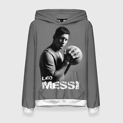 Толстовка-худи женская Leo Messi, цвет: 3D-белый