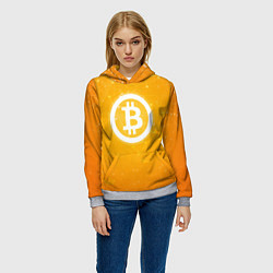 Толстовка-худи женская Bitcoin Orange, цвет: 3D-меланж — фото 2