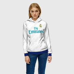 Толстовка-худи женская Real Madrid, цвет: 3D-синий — фото 2