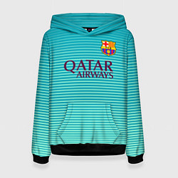 Толстовка-худи женская Barcelona FC: Aqua, цвет: 3D-черный