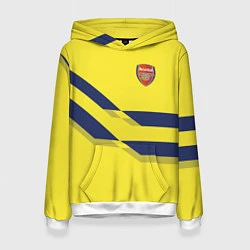 Толстовка-худи женская Arsenal FC: Yellow style, цвет: 3D-белый