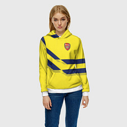 Толстовка-худи женская Arsenal FC: Yellow style, цвет: 3D-белый — фото 2