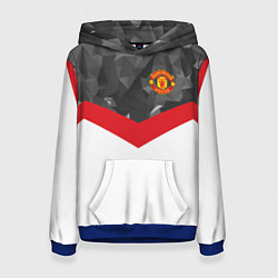 Толстовка-худи женская Man United FC: Grey Polygons, цвет: 3D-синий