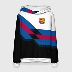 Толстовка-худи женская Barcelona FC: Black style, цвет: 3D-белый