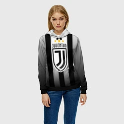 Толстовка-худи женская Juventus FC: New logo, цвет: 3D-черный — фото 2
