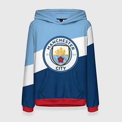 Толстовка-худи женская FC Manchester City: Colors, цвет: 3D-красный