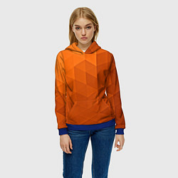Толстовка-худи женская Orange abstraction, цвет: 3D-синий — фото 2