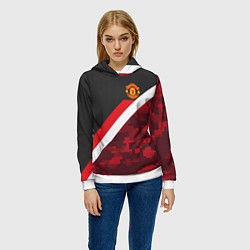 Толстовка-худи женская Man UTD FC: Sport Camo, цвет: 3D-белый — фото 2