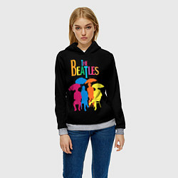 Толстовка-худи женская The Beatles: Colour Rain, цвет: 3D-меланж — фото 2