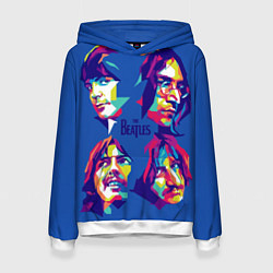 Толстовка-худи женская The Beatles: Faces, цвет: 3D-белый