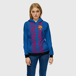 Толстовка-худи женская FC Barcelona: Creative, цвет: 3D-черный — фото 2