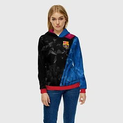 Толстовка-худи женская FC Barcelona: Abstract, цвет: 3D-красный — фото 2